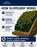 An informational graphic titled 'HOW SLOPEGRID WORKS' from Paramount Materials, showing a cross-section of a green slope reinforcement system with three labeled points: filled cells, expanded green cells, and anchors/stakes. The bottom panel lists benefits such as strength, stability, erosion control, long-term durability, and sustainable solution.