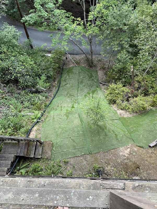 Solmax Miramesh reinforcement mesh installed on a slope
