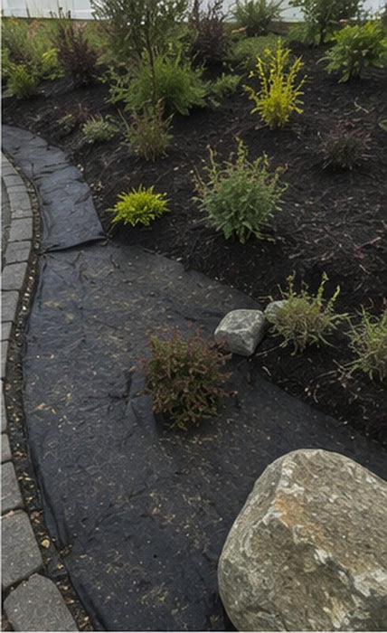 Non-woven geotextile filtration fabric in a landscape application
