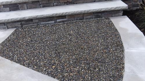 gravel binder on patio steps