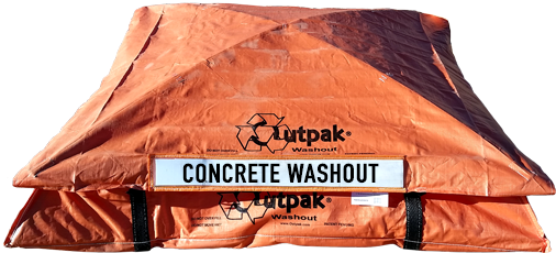 Orange Outpak concrete washout box