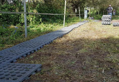 Horse Mud Control Grids installed over Grass