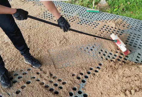 Adding sand over Horse Paddock Grid