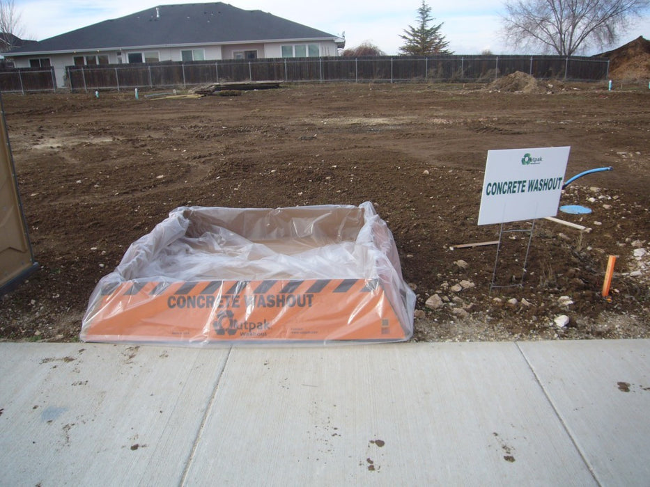 Corrugated Concrete Washout Pan - Outpak 4' X 4' X 14"