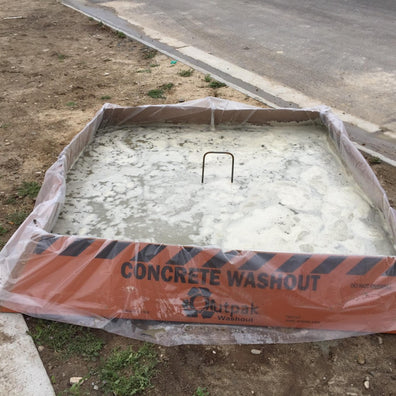 Corrugated Concrete Washout Pan - Outpak 4' X 4' X 14